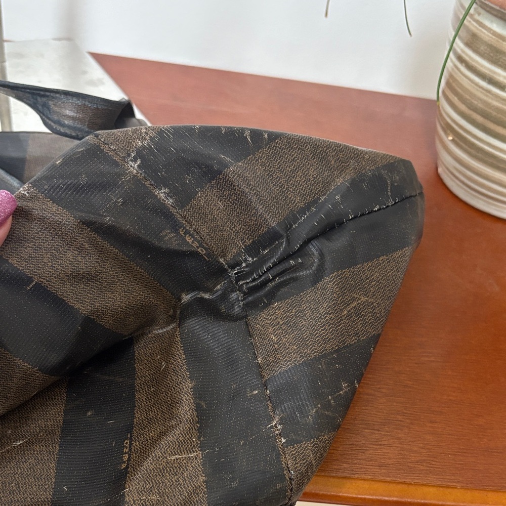 Fendi Black and Brown Striped Tote - Picture 6 of 10